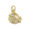 Real 18K Gold Plated Brass Pave Clear Cubic Zirconia Pendants KK-M283-07C-01-1