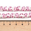 Handmade Flower Printed Porcelain Ceramic Beads Strands PORC-M005-8mm-03-3
