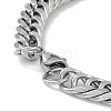 Tarnish Resistant 201 Stainless Steel Curb Chain Bracelet with 304 Stainless Steel Clasps for Men Women BJEW-M235-02E-P-3