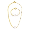 Brass Cobs Chain & Paperclip Chains Jewelry Sets SJEW-JS01118-1