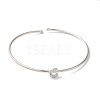 Rack Plating Brass Micro Pave Clear Cubic Zirconia Letter Open Cuff Bangles BJEW-A018-01P-C-2