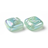 Rainbow Iridescent Plating Acrylic Beads OACR-A010-06B-2