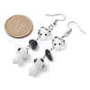 Natural Obsidian Chips Dangle Earrings EJEW-JE05432-01-3