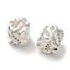 Rack Plating Brass Pave Clear Cubic Zirconia European Beads KK-M285-23S-1