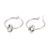 Brass Knot Hoop Earrings for Women EJEW-A072-19P-1