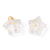 Spray Painted Glass Beads GLAA-R211-04-F03-4