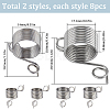 SUNNYCLUE 16Pcs 2 Style Steel Wire Knitting Thimbles FIND-SC0007-71-2