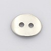 Oval 2-Hole 201 Stainless Steel Buttons STAS-N048-01-2
