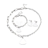 304 Stainless Steel Paperclip Chains & Cable Chain Jewelry Sets SJEW-K153-04P-1