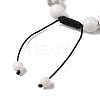10mm Round Natural Howlite Braided Bead Bracelets BJEW-C067-01C-08-4