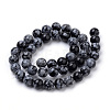 Natural Snowflake Obsidian Beads Strands G-S259-20-10mm-2