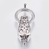 Brass Fold Over Magnetic Clasps KK-G338-01P-1