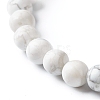 Natural Howlite & Lava Rock Round Beads Stretch Bracelets Set BJEW-JB06982-02-13