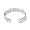 Non-Tarnish 304 Stainless Steel Leaf Open Cuff Bangles BJEW-L682-029P-2
