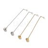 PVD Vacuum Plating 304 Stainless Steel Long Chain with Small Bell Dangle Stud Earrings for Women EJEW-A068-01G-3