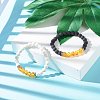 Oil Diffuser Yoga Natural & Synthetic Lava Rock(Dyed) Beads Stretch Bracelets Set for Girl Women BJEW-JB06888-4