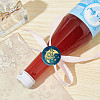 Brass Wax Seal Stamp with Rosewood Handle AJEW-WH0412-0029-5