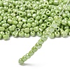 6/0 Opaque Colors Lustered Round Glass Seed Beads X-SEED-A012-4mm-124-3