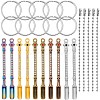 10Pcs 5 Colors Alloy Rhinestone Shovel Keychian KEYC-SC0001-58-6