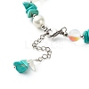 Synthetic Turquoise Chip Beaded Bracelet for Girl Women X1-BJEW-TA00019-02-5