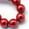 Baking Painted Pearlized Glass Pearl Round Bead Strands X-HY-Q330-8mm-51-3
