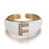 Brass Micro Pave Clear Cubic Zirconia Cuff Rings RJEW-H538-03G-F-1