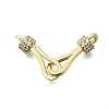 Brass Cubic Zirconia Hook and S-Hook Clasps KK-Q048-05G-1