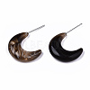 Transparent Resin Half Hoop Earrings EJEW-T012-02-B04-2