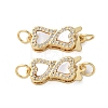 Brass Micro Pave Cubic Zirconia Box Clasps KK-U070-06G-1