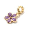 Rack Plating Alloy Enamel Flower European Dangle Charms FIND-B034-55G-05-2
