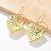 Textured Heart Brass Dangle Earrings EJEW-B132-04G-3