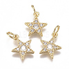 Brass Micro Pave Cubic Zirconia Charms X-ZIRC-F111-11G-1