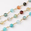 Handmade Natural Agate Beaded Chains G-L462-01H-1