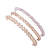 3Pcs 3 Styles Glass Beads Stretch Bracelets for Women BJEW-JB12880-5