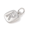 Rack Plating Brass Micro Pave CLear Cubic Zirconia Charms KK-E110-14P-R-2