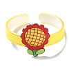 Flower Resin Cuff Bangle for Children BJEW-Q774-01E-2