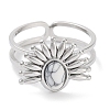 Ion Plating(IP) 304 Stainless Steel Ring RJEW-B059-01P-01-2