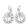 Brass Cubic Zirconia Charms ZIRC-C022-10P-1