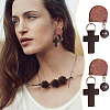 30Pcs Half Round Wood Stud Earring Findings WOOD-UN0001-04-6