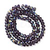 Electroplate Transparent Glass Beads Strands EGLA-A046-01B-11-3