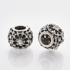 Antique Silver Plated Alloy European Beads MPDL-S067-17B-AS-2