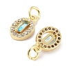 Brass Micro Pave Cubic Zirconia Charms KK-C051-04G-02-2