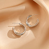Stainless Steel Twists Hoop Earrings KE6897-2-1