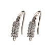 Rack Plating Brass Pave Cubic Zirconia Earring Hooks KK-O143-17P-1