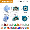 24Pcs 24 Styles Silicone Focal Beads SIL-CA0002-84-2