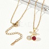 Brass & Cubic Zirconia Pendant Necklaces SA-CBA7E55-03G-01-2