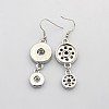 Eco-Friendly Zinc Alloy Flat Round Snap Earring Making SNAP-M062-A-02-FF-2