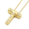 Brass & Plastic Pearl Letter Pendant Box Chain Necklaces for Women NJEW-U017-01G-20-2