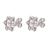 Rhodium Plated 925 Sterling Silver Stud Earring Findings STER-N0004-006-1