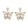 Brass Micro Pave Cubic Zirconia Charms X-KK-R132-009-NF-1